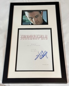 James Cameron Autographed Custom Terminator 2 Judgement Day Framed Piece
