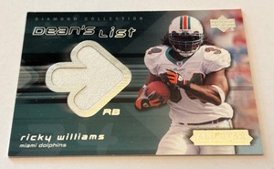 Ricky Williams Relic 2004 Upper Deck Diamond Collection Deans List All-Star Lineup #DL-RW Football Card