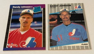 Randy Johnson 2 RC Lot 1989 Fleer and Donruss Rookie Baseball Cards