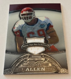 Chris Allen Payer-Worn Pro Bowl Jersey 389 2008 Bowman Sterling #96 Numbered 377389 Football Card
