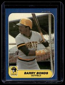 Barry Bonds RC 1986 Fleer Update #U-14 Rookie Baseball Card