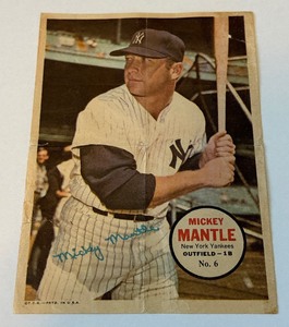 Mickey Mantle 1967 Topps Pin Up Poster #6 Vintage Baseball Card