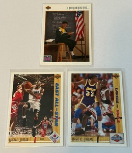 Michael Jordan 3-Card 1991-91 Upper Deck Basketball Card Lot