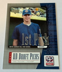 Joe Mauer RC 2001 Upper Deck Draft Picks #1 Rookie Minnesota Twins Baseball Card