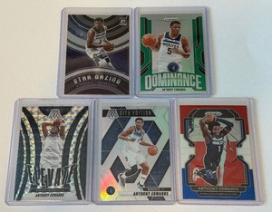 Anthony Edwards 5-Card Minnesota Timberwolves Basketball Card Lot