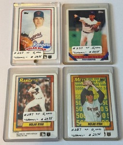 (4) Nolan Ryan Ceramic Limited Edition 5,000 Baseball Cards