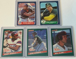 1986 Rookies Lot - (2) Jose Canseco, (2) bobby Bonilla, Will Clark - Baseball Cards