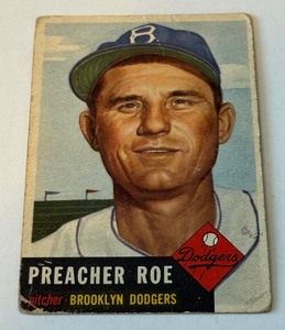 1953 Topps Preacher Roe #154 Vintage Baseball Card