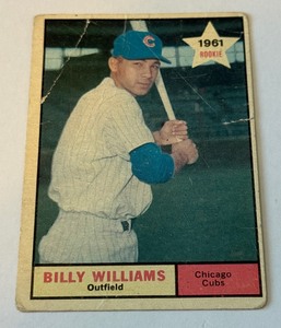 Billy Williams RC 1961 Topps #141 Vintage Roolie Baseball Card (Poor)