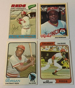 Joe Morgan 4-Card Vintage Baseball Lot 1973-1978