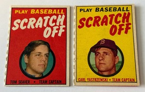 Carl Yastrzemski and Tom Seaver 2-Card 1970 Topps Scratch off Booklets Vintage Baseball Lot