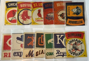 13 Vintage Fleer Baseball Team Cloth Logo Stickers