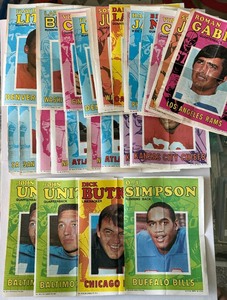 (26) 1971 Topps Football Pin Up Posters w Big Stars - OJ Simson, (2) Johnny Units, Dick Butkus, and More - Vintage