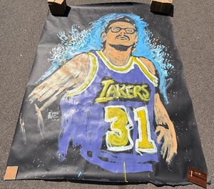 Los Angeles Lakers Michael Ostaski LIVE GAME PAINTED 11272009 - Large Basketball Mural