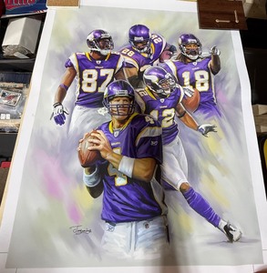 Minnesota Vikings Brett Favre Poster  Print by Jiang Zun Zhong