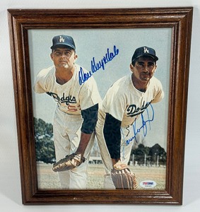 Sandy Koufax and Don Drysdale Autographed w PSA DNA Full Letter of Authentication Framed 8x10 Baseball Photo - Los Angeles Dodgers