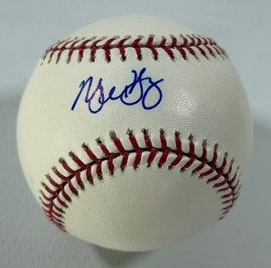 Michael Young Autographed Rawlings OMLB Selig Baseball