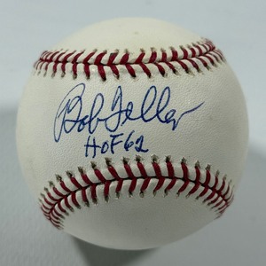 Bob Feller Autographed and Inscribed HOF 62 Rawlings OMLB Selig Baseball