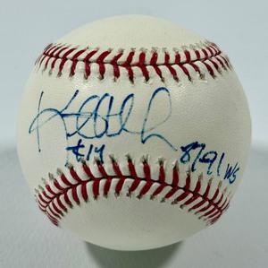 Kent Hrbek Autographed and Inscribed 87-91 WS Rawlings OMLB Selig Baseball - Minnesota Twins