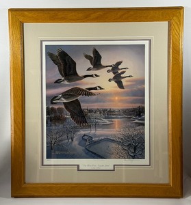 Herb Brooks Autographed James Meger Print One More Pass - Canada Geese Framed and Matted w COA Paperwork - LIMITED EDITION (1 of 4 Posted In This Auction)