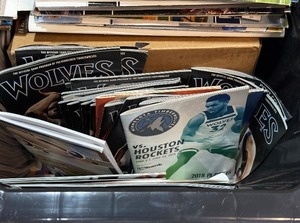 HUGE Bin Full of Publications - Sports Illustrated, Minnesota Timberwolves Game Programs, and More