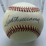 Ted Williams Autographed w/ Full PSA DNA Letter of Authenticity Rawlings OALB Brown Baseball