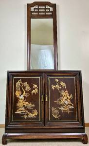 Henry Link Chinoiserie 2 Door Server Cabinet and Mirror