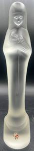 Vintage Stef Uiterwaal Leerdam Glasswork Frosted Madonna with Child