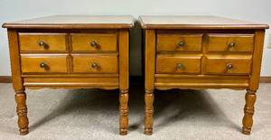 Pair of Vintage Hickory MFG Co. Maple EndAccent Tables