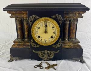 Antique New Haven Clock Co. Ottawa Mantle Shelf Clock with Keys