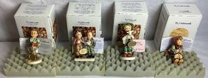 Goebel Hummel Final Issue Figurines - Duet #130, Happy Pastime #69, Globe Trotter #79 and Lost Sheep #68