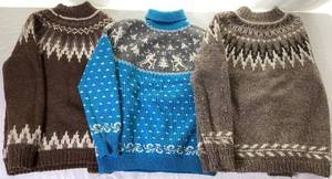 Three Handkitted Colorwork Sweaters - One XL & Two MED