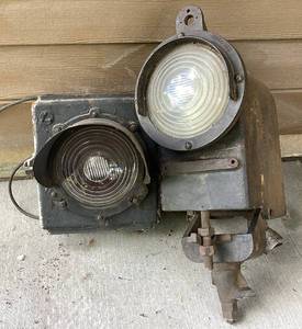 Two Vintage Railway Signal Lights