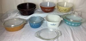 Vintage Mix of Pyrex, Corning Ware and Marcrest Dishes