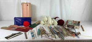 Large Assortment of Knitting and Needles and Yarn
