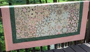 Floral Kaleidoscope Hexagons Quilt 62 x 64