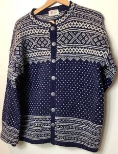 Vintage Husfliden Lillehammer 100% Wool Sweater - Handknitted in Norway - Size XL