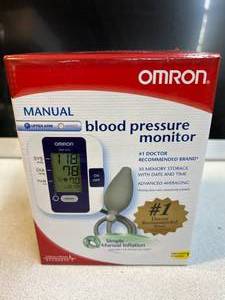 NEW Open Box Omron Digital Blood Pressure Monitor, Manual Inflation Upper Arm Cuff, 30 Reading Memory &amp Averaging - Doctors #1 Brand