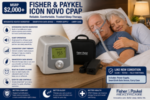 MSRP $2,000 FISHER &amp PAYKEL ICON NOVO CPAP, LIKE NEW CONDITION, ADVANCED HEATED HUMIDIFICATION, WHISPER QUIET OPERATION, SMARTSTICK THERAPY DATA DEVICE, BUILT-IN CLOCK &amp ALARM, COMPACT BEDSIDE DESIGN, POWER SUPPLY, CARRY CASE - NO MASKHOSE