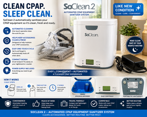 MSRP $400 SOCLEAN 2 AUTOMATED CPAP EQUIPMENT SANITIZER SYSTEM, CONVENIENT ONE-TOUCH OPERATION, HELPS KEEP CPAP ACCESSORIES CLEAN &amp FRESH, COMPACT COUNTERTOP DESIGN, POWER SUPPLY INCLUDED, LIKE NEW CONDITION