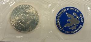1971-S Eisenhower Dollar 40% Silver Coin w Original Mint Packaging