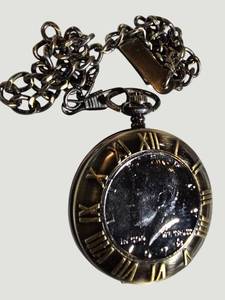 Vintage August Steiner Pocket Watch & Chain  Classic Roman Numeral Timepiece