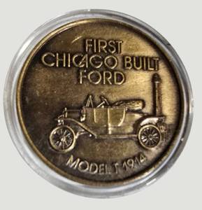Ford Commemorative Token  1914 Model T & 1972 Galaxie 500  Chicago Built