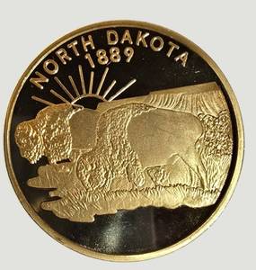 North Dakota Peace Garden State Commemorative Medal Token  1889
