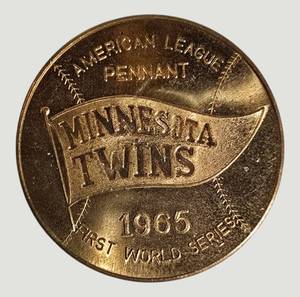 1965 Minnesota Twins American League Pennant Commemorative Medal Token