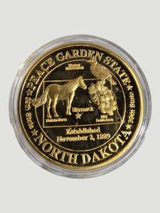 North Dakota Statehood Medal 1889  Bison & Nokota Horse Design