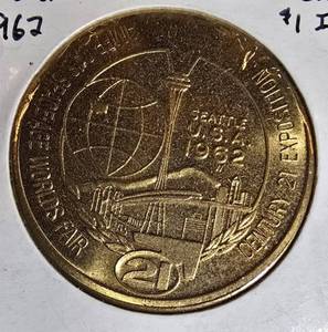 1962 Seattle Worlds Fair Century 21 Exposition Commemorative Medal