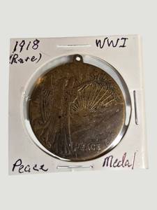 1918 World War I Peace Medal Pendant  WWI Commemorative Medal
