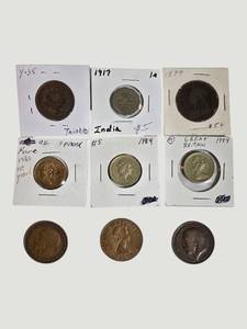 Vintage World Coin Collection Featuring Great Britain, India, Taiwan & More (18991984)