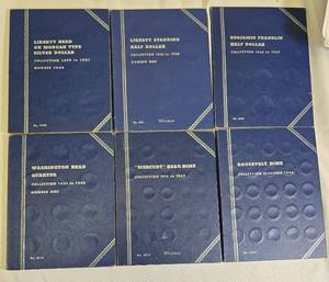 Vintage Whitman Coin Album Collection  6 Empty U.S. Coin Folders for Collectors